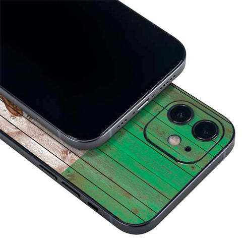 Mexican Flag Dark Wood iPhone 12 Skin