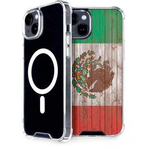 Mexican Flag Dark Wood iPhone 13 MagSafe Case