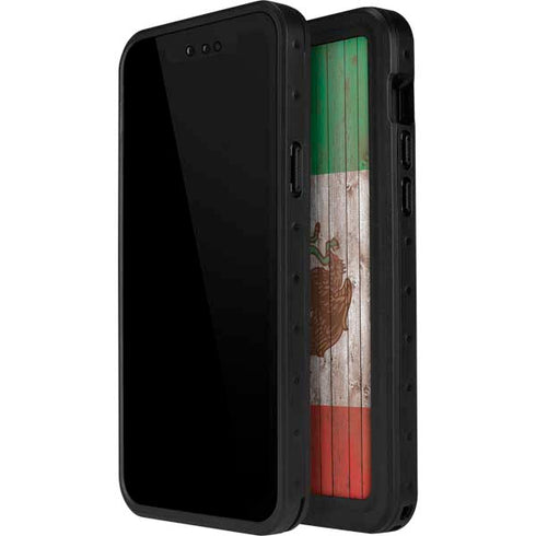 Mexican Flag Dark Wood iPhone 13 Mini Waterproof Case
