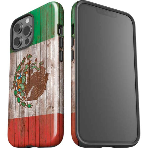 Mexican Flag Dark Wood iPhone 13 Pro Max Impact Case