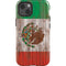 Mexican Flag Dark Wood iPhone 14 Impact Case