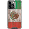 Mexican Flag Dark Wood iPhone 14 Pro Clear Case