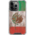 Mexican Flag Dark Wood iPhone 14 Pro Clear Case