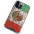 Mexican Flag Dark Wood iPhone 15 Pro Clear Case