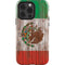 Mexican Flag Dark Wood iPhone 14 Pro Impact Case
