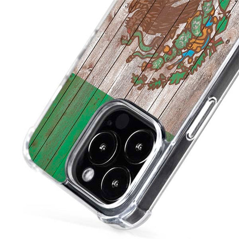Mexican Flag Dark Wood iPhone 15 Pro Max MagSafe Case