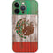 Mexican Flag Dark Wood iPhone 14 Pro Skin