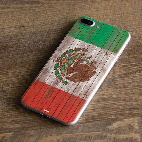 Mexican Flag Dark Wood iPhone 7 Plus Skin