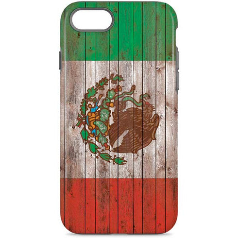 Mexican Flag Dark Wood iPhone 8 Pro Case
