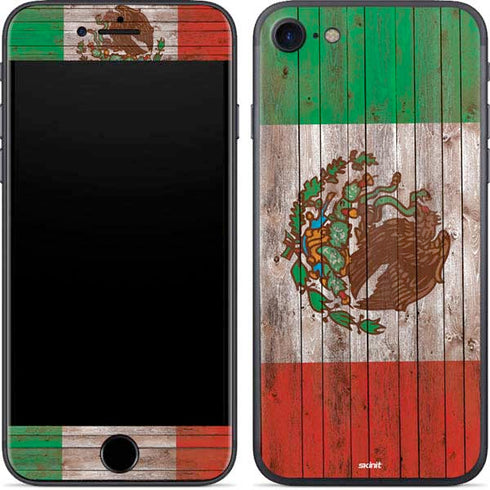 Mexican Flag Dark Wood iPhone 8 Skin