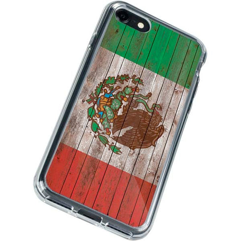 Mexican Flag Dark Wood iPhone SE (2nd & 3rd Gen) Clear Case