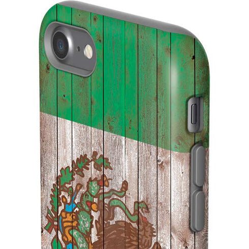 Mexican Flag Dark Wood iPhone SE (2nd & 3rd Gen) Pro Case