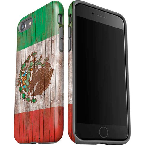 Mexican Flag Dark Wood iPhone SE (2nd & 3rd Gen) Pro Case