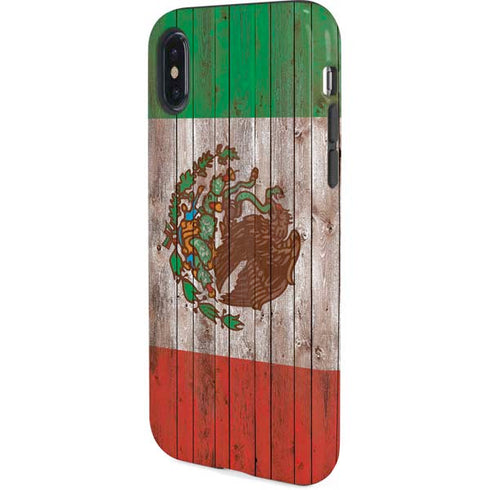 Mexican Flag Dark Wood iPhone X Pro Case