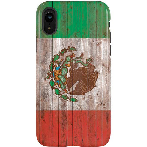 Mexican Flag Dark Wood iPhone XR Pro Case
