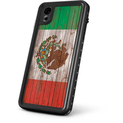Mexican Flag Dark Wood iPhone XR Waterproof Case