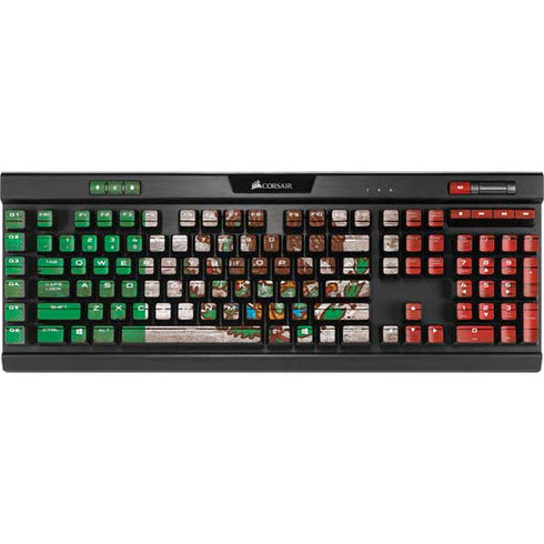 Mexican Flag Dark Wood K95 RGB PLATINUM Mechanical Gaming Keyboard Skin