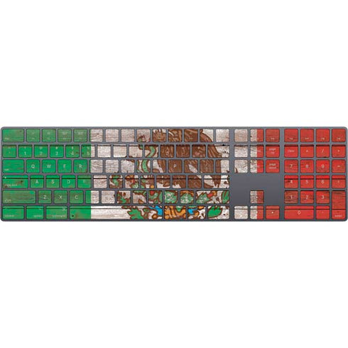 Mexican Flag Dark Wood Magic Keyboard with Numeric Keypad Skin