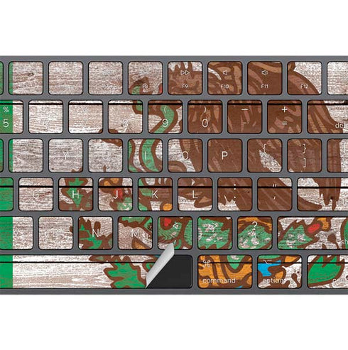 Mexican Flag Dark Wood Magic Keyboard with Numeric Keypad Skin