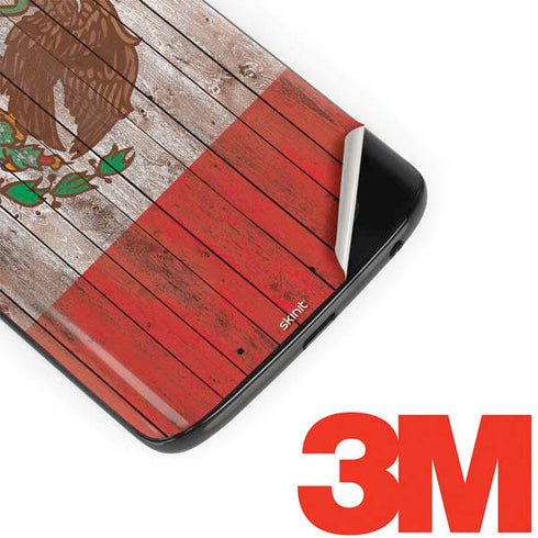 Mexican Flag Dark Wood Moto G6 Skin