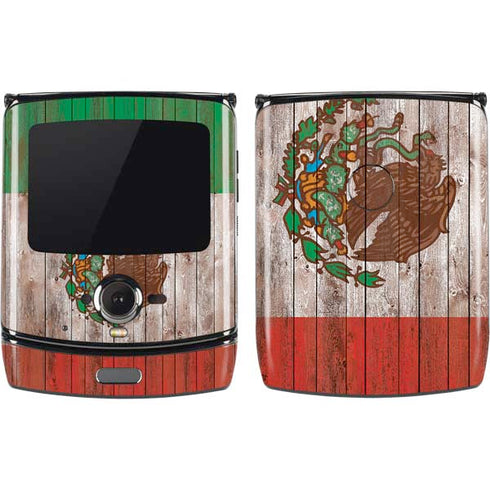 Mexican Flag Dark Wood Motorola RAZR Skin