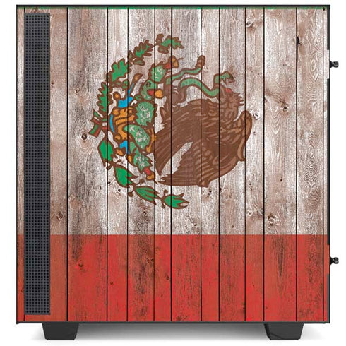 Mexican Flag Dark Wood NZXT H510 Compact ATX Mid-Tower Case Skin