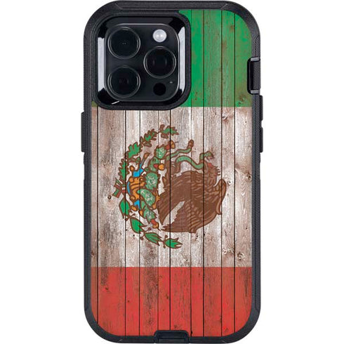 Mexican Flag Dark Wood Otterbox Defender iPhone Skin