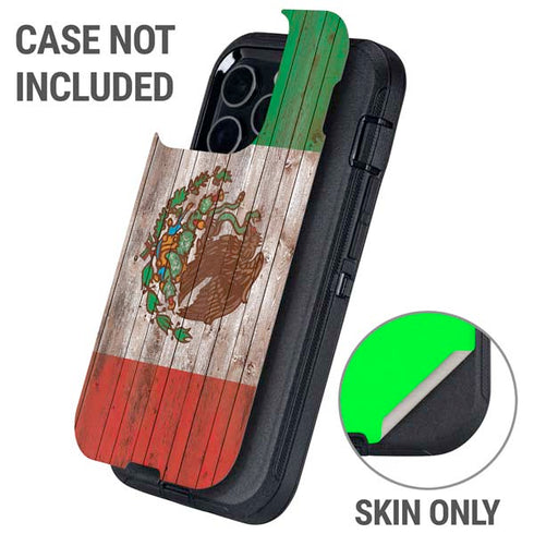 Mexican Flag Dark Wood Otterbox Defender iPhone Skin
