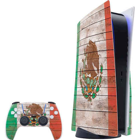 Mexican Flag Dark Wood PS5 Bundle Skin
