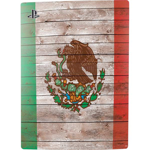 Mexican Flag Dark Wood PS5 Console Skin