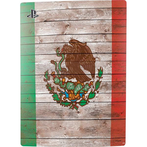Mexican Flag Dark Wood PS5 Digital Edition Console Skin