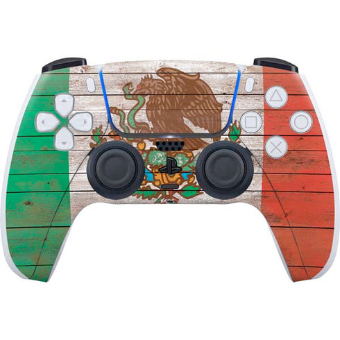 Mexican Flag Dark Wood PS5 Controller Skin