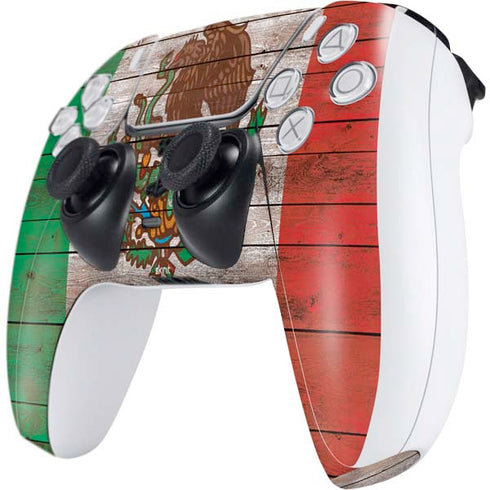 Mexican Flag Dark Wood PS5 Controller Skin