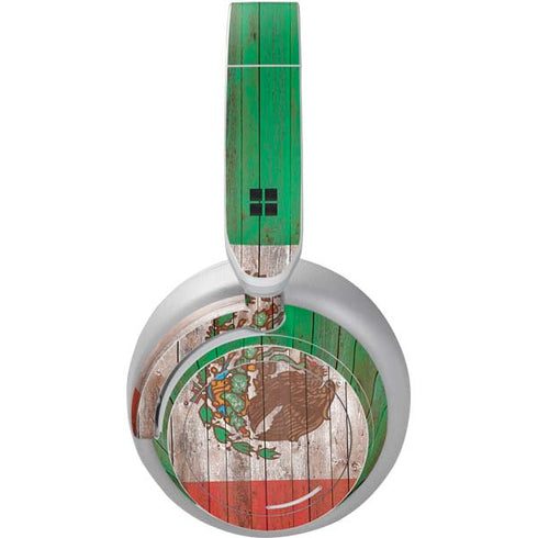 Mexican Flag Dark Wood Surface Headphones Skin