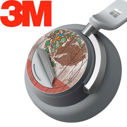Mexican Flag Dark Wood Surface Headphones Skin