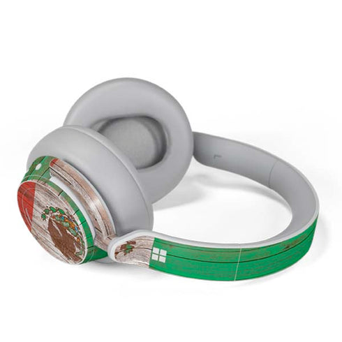 Mexican Flag Dark Wood Surface Headphones Skin