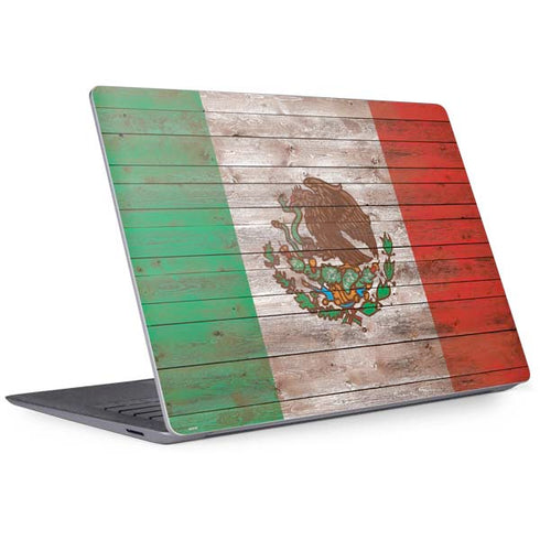 Mexican Flag Dark Wood Surface Laptop 3 13.5in Skin