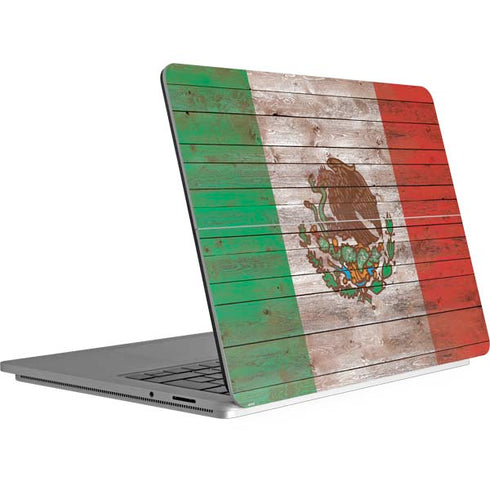 Mexican Flag Dark Wood Surface Laptop Studio Skin