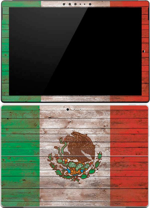 Mexican Flag Dark Wood Surface Pro 4 Skin