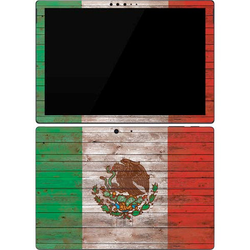 Mexican Flag Dark Wood Surface Pro 7 Skin