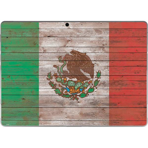 Mexican Flag Dark Wood Surface Pro 8 Skin