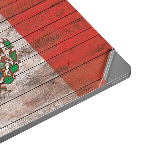 Mexican Flag Dark Wood Universal Laptop 12in (9.8 x 6.8in) Skin