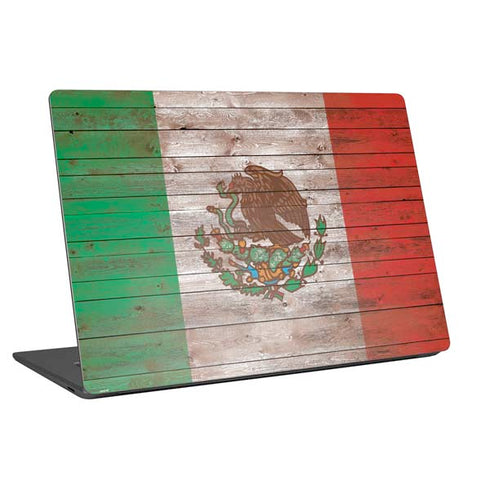 Mexican Flag Dark Wood Universal Laptop 14in (11.4 x 8.2in) Skin