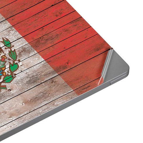 Mexican Flag Dark Wood Universal Laptop 16in (13 x 9.4in) Skin