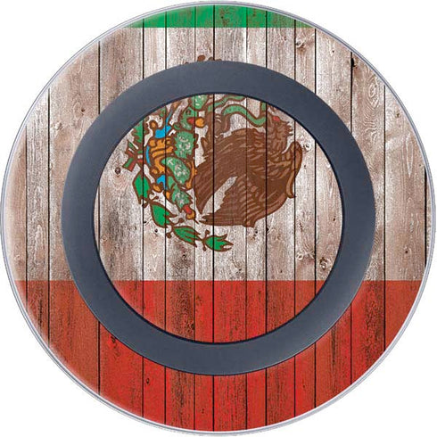 Mexican Flag Dark Wood Wireless Charger Skin