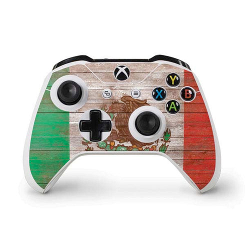 Mexican Flag Dark Wood Xbox One S Controller Skin