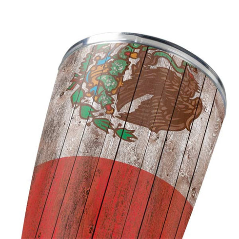 Mexican Flag Dark Wood Yeti 20oz Tumbler Skin