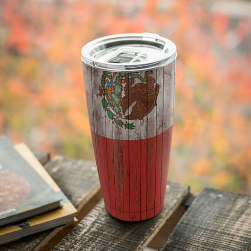 Mexican Flag Dark Wood Yeti 20oz Tumbler Skin