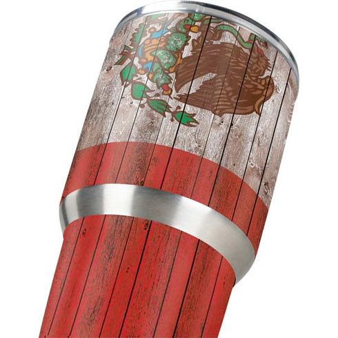 Mexican Flag Dark Wood Yeti 30oz Rambler Tumbler Skin