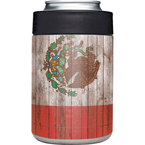 Mexican Flag Dark Wood Yeti Colster Can Insulator Skin